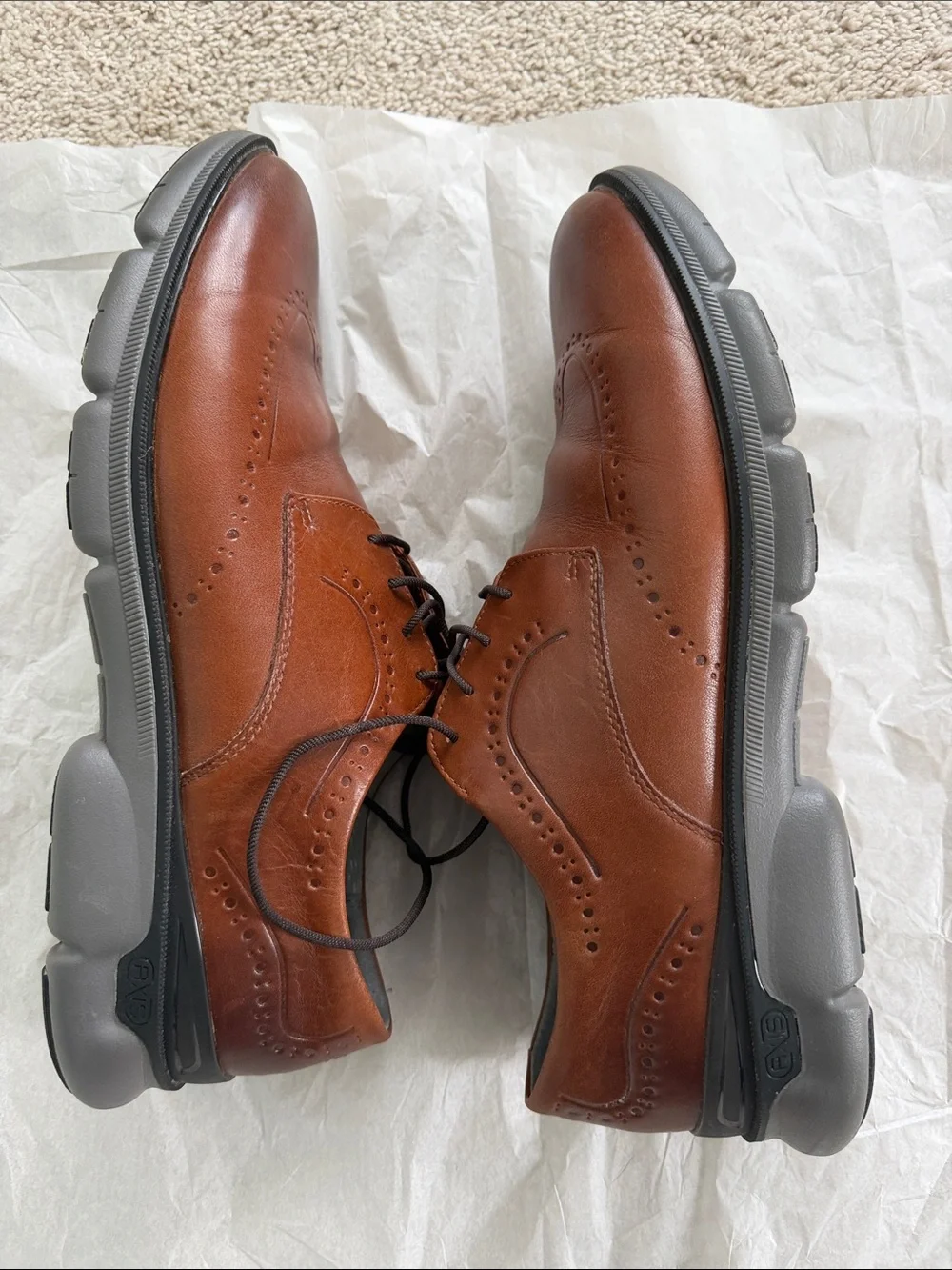 Johnston & Murphy Brown Leather Wingtip Oxfords XC4 waterproof Smart Degree tech